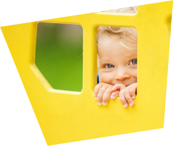 Child in playhouse